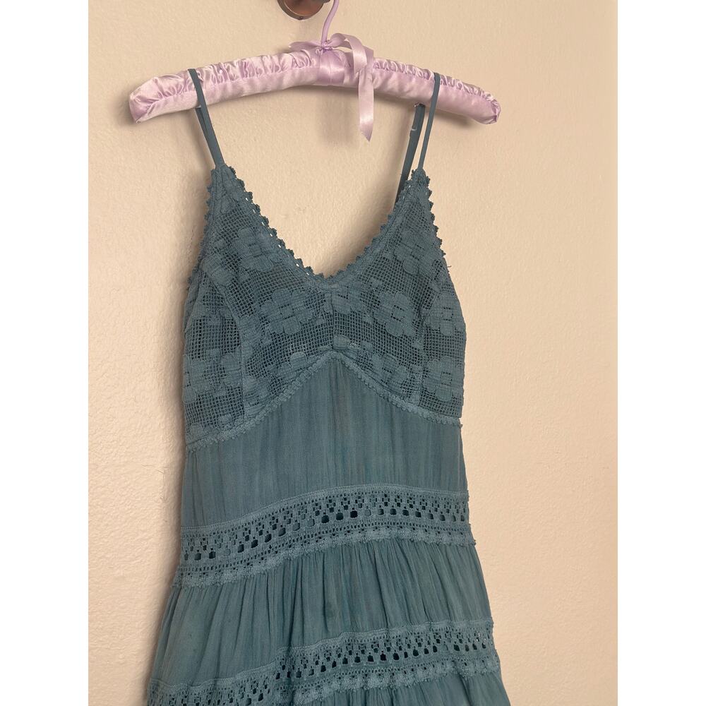Scully Teal Lace-Trim Mini Dress - Picture 4 of 7